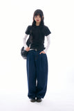 Oberon pintuck balloon denim pants