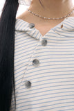Asymmetric button raglan hoodie