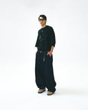 [AG] Long Tuck Wing Balloon Denim Pants