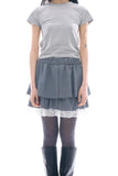 Elio rough crop lace skirt