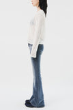 (W) Greyish Low Bootscut Denim