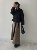 [wool70%] Barnett Wool Belted Short Coat
