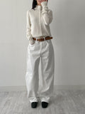 [Unisex] Stitched Cotton Wide Pants