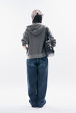 Calico raw wide denim pants
