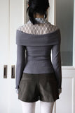 Peril check long sleeve shirt top