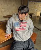 Lao Flag Hooded Zip-Up