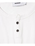RIBBED HENLEY NECK LONG SLEEVE