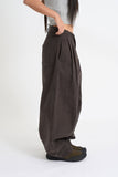 Moren three-tuck brushed wide pants