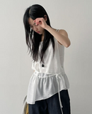Unbalanced See-Through Layered Bustier