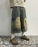 Round Curve Cargo Bermuda Denim