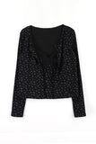 Floral lace sleeveless cardigan set