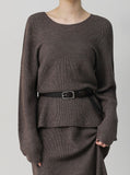 [Premium] Whole Garment Suare Knit Set-up Top