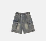 Sand Washed Bermuda Cargo Denim