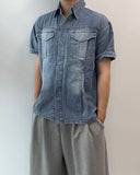 Flick Dart Denim Short Sleeve Shirt