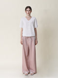 [Premium] Whole Garment Modern V-neck Short Sleeve Knit
