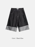 Non-Fade Maxi Roll-Up Bermuda Denim