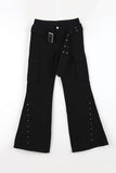 Rivet belt bootcut pants