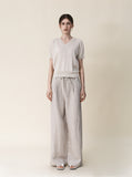 [Premium] Whole Garment Marsil Linen V Short Sleeve Knit