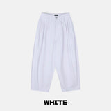 Berry Three Tuck Balloon Cotton Pants