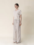 [Premium] Whole Garment Marsil Linen V Short Sleeve Knit