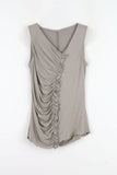 Hash ruffle shirring sleeveless