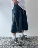Western Tassel Line Bermuda Denim