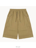 Button Cargo Pocket Bermuda Pants