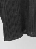 [Premium] Orea High Neck Short Sleeve Pleated T-Shirt