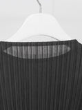 [Premium] Orea High Neck Short Sleeve Pleated T-Shirt