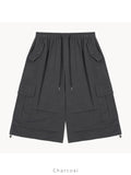 Button Cargo Pocket Bermuda Pants