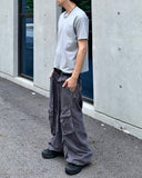 Belted Dyeing Cargo Pocket Pants