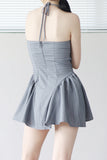 Moil Stripe Halter One Piece