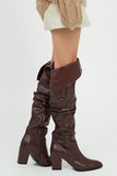 Folding shirring long boots