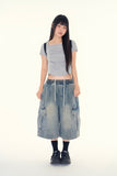 Sierra shirring square-neck tee
