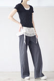Lunine shirring layered pants