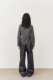 (W) Modet Frill Striped Shirt