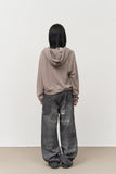 (W) Moon Pigment Waffled Zip Hoodie