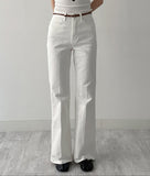 Center Crease Semi Bootcut Denim Pants