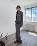 LEATHER STRING TERRY LONG SKIRT
