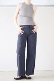 Bolt pin tuck wide pants