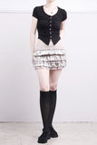 Lucent shirring button crop tee