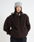 Fine overfit fleece jacket