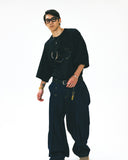 [AG] Long Tuck Wing Balloon Denim Pants
