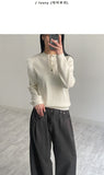 Ribbed Henry Neck Overfit Knit