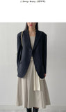 Unbalanced One Button Loose Fit Single Jacket