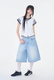 Solvi shirring zip-up blouse