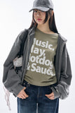 Pigment crop zip-up hoodie