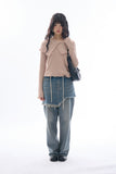 Klint rough crop skirt denim