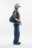 Calico raw wide denim pants