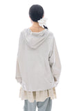 Asymmetric button raglan hoodie